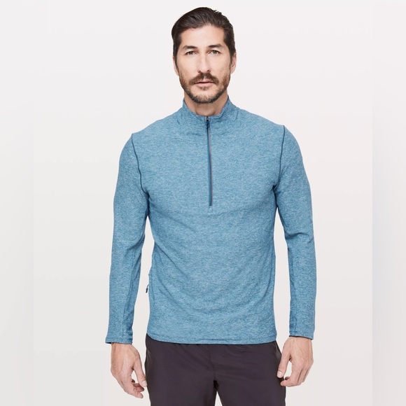 Lululemon Surge Warm 1/2 Zip size M heathered blue - Picture 1 of 7